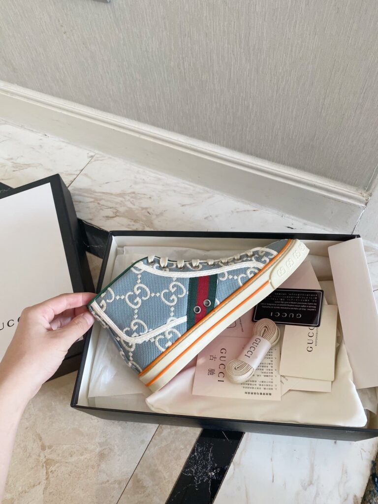 Gucci Tennis 1977 High Top Sneaker Light Blue - Image 2