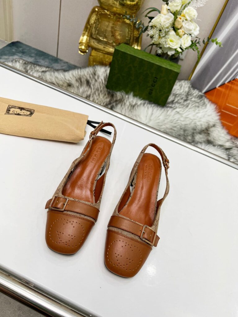 Gucci Women'S Mid Heel Slingback Brown - Image 2