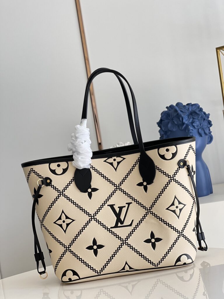 Louis Vuitton Neverfull Mm 31Cm Begie And Black M46039 - Image 3