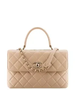 Chanel Flap Bag With Top Handle 25Cm Beige