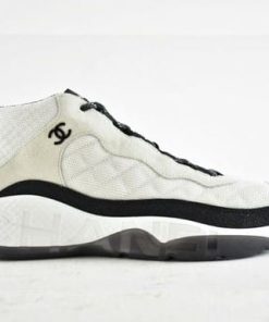 Chanel Plain Logo Sneakers Suede Calfskin White G65776