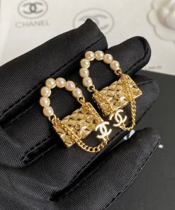 Chanel Lock Gold Earrings