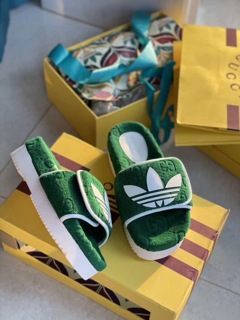 Gucci X Adidas Women'S Gg Platform Sandal Green 702398 Uu010 3171 - Image 7