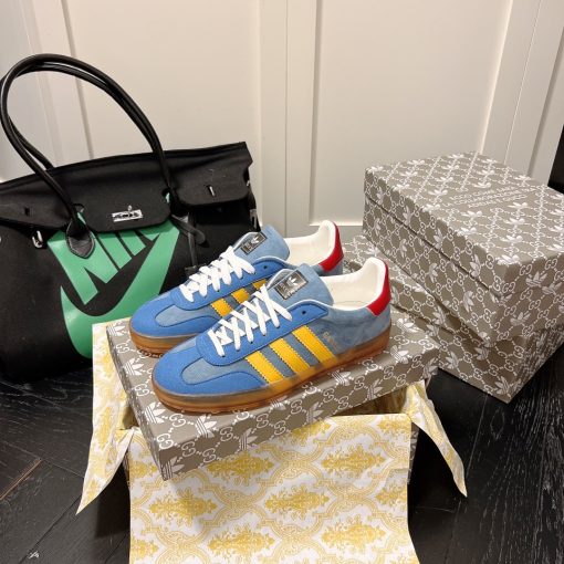 Gucci X Adidas Gazelle Sneaker In Blue 707848 9Stu0 4860 - Image 8