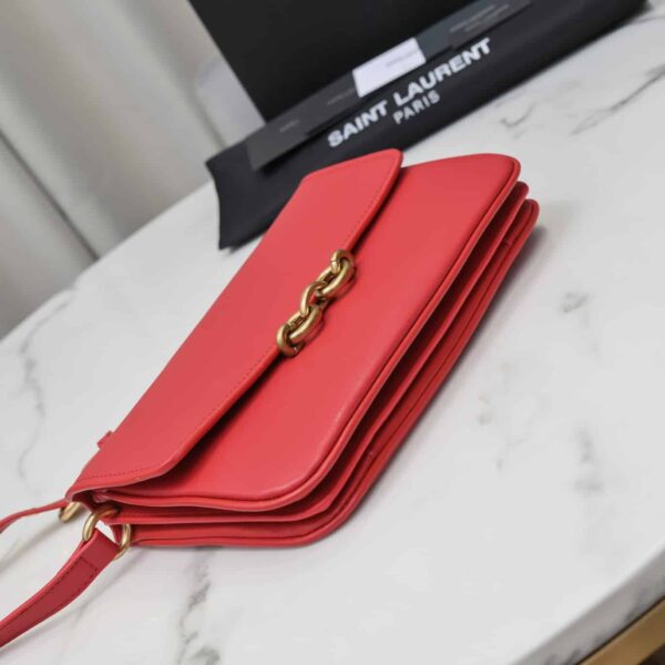 Saint Laurent Le Maillon Satchel In Smooth Leather Red - Image 2