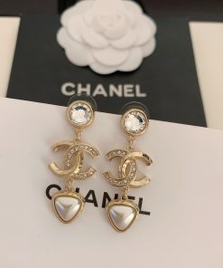 Chanel Cc Gold Earrings