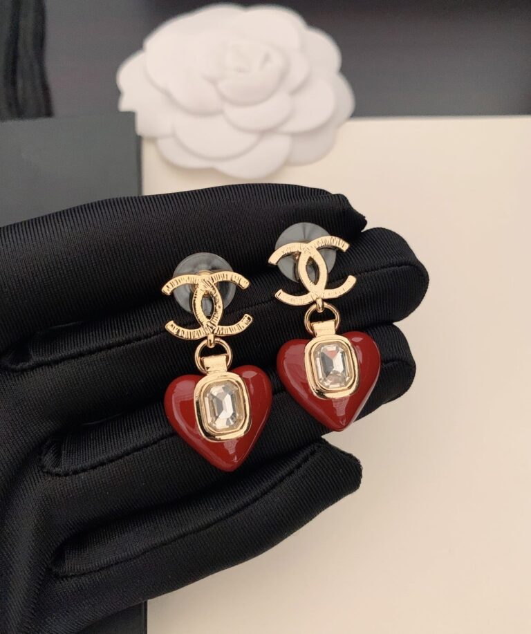 Chanel Heart Earrings - Image 5