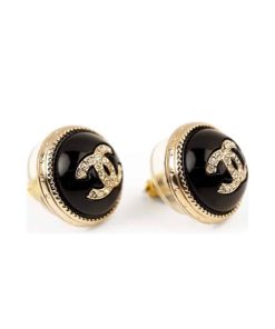 Chanel Cc Earrings Black