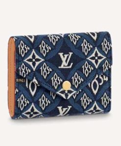 Louis Vuitton Since 1854 Victorine Wallet With Flowers Blue 12Cm