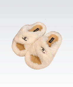 Chanel Slippers Cross Strap White