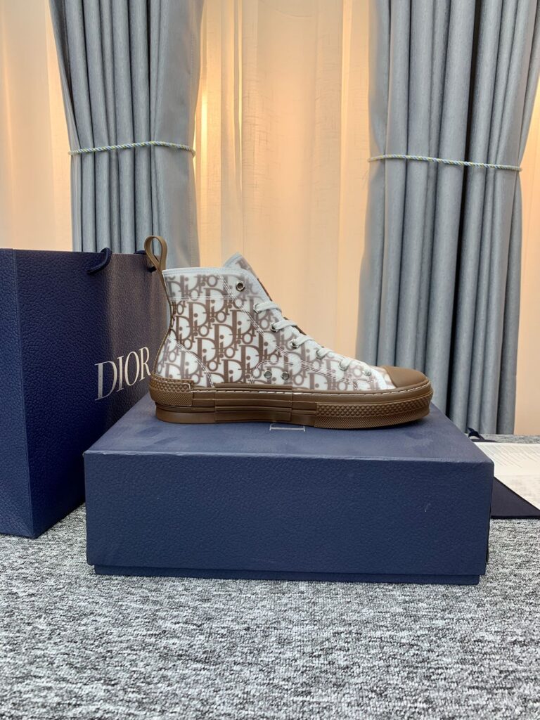 Dior B32 High Top Coffee Oblique Canvas 3Sh118Zmk H761 - Image 7