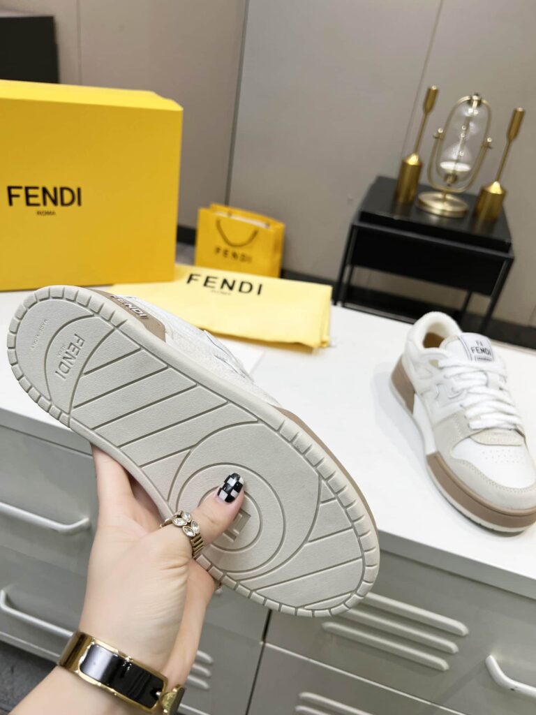 Fendi Match Suede Low Tops White 8E8252Ahh2F1Fhs - Image 5