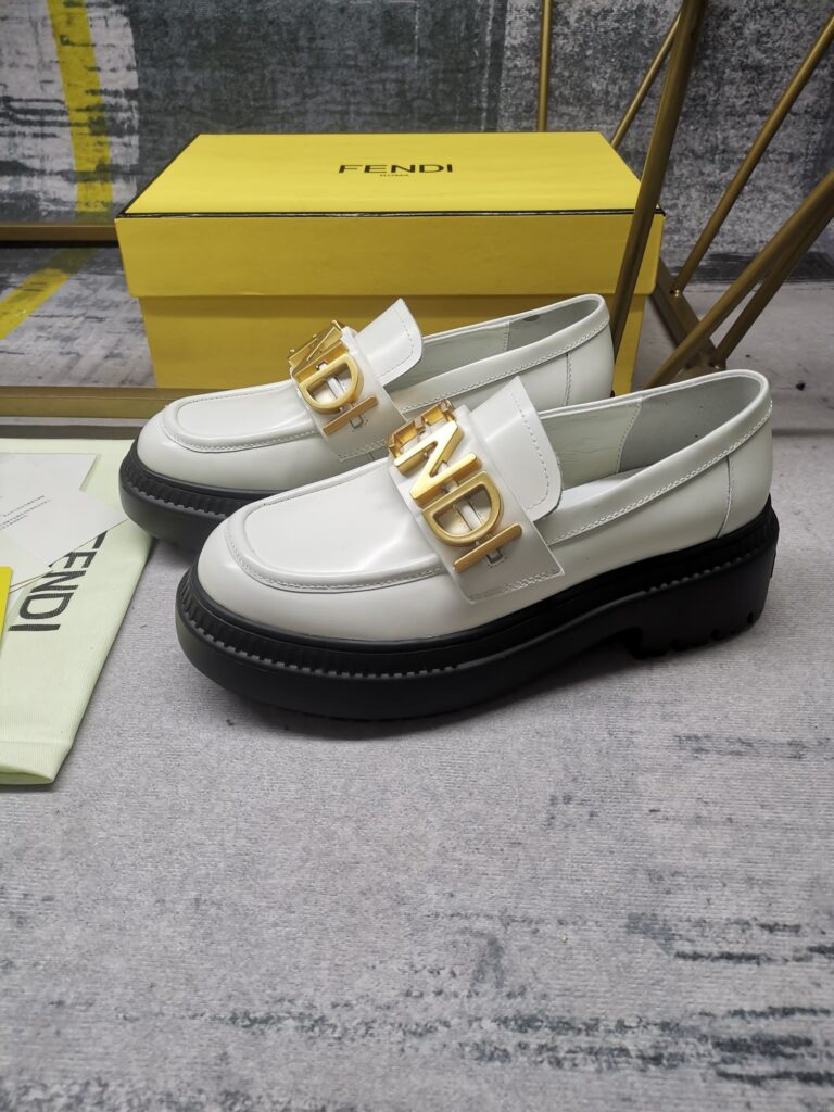 Fendigraphy Smooth Leather Loafers White 8D838369Ff1Iyw - Image 3