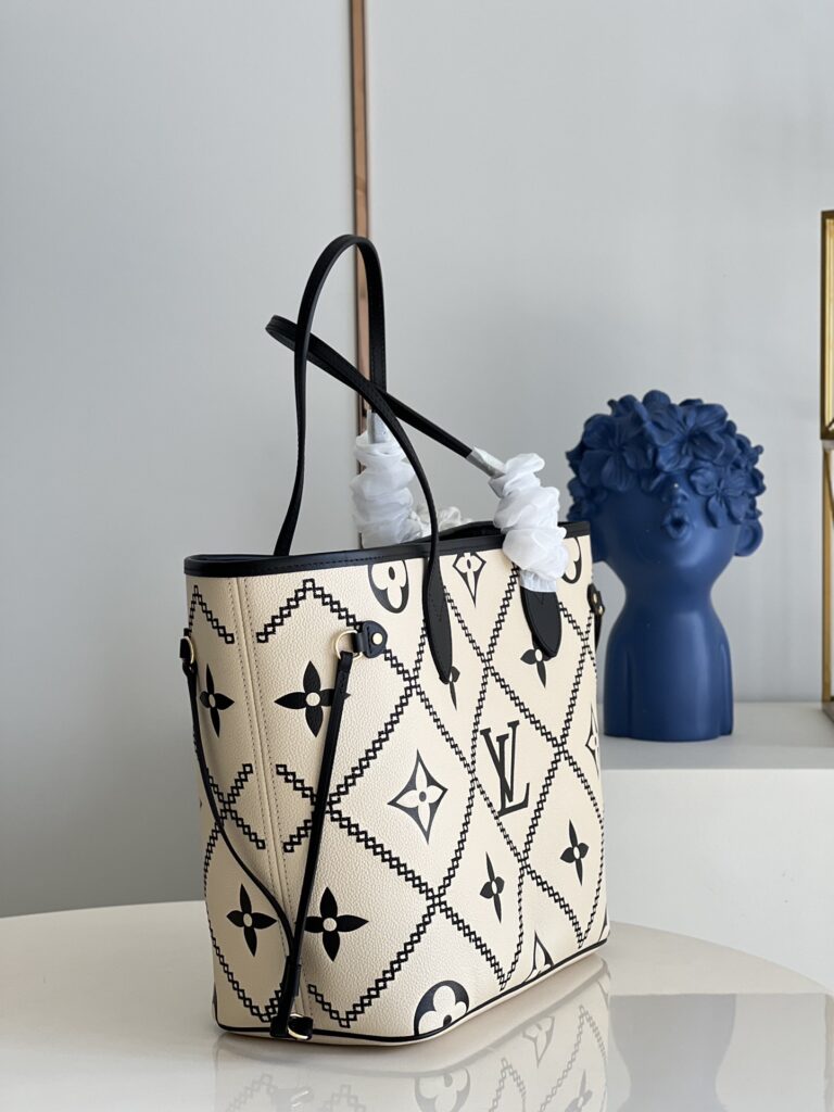 Louis Vuitton Neverfull Mm 31Cm Begie And Black M46039 - Image 4