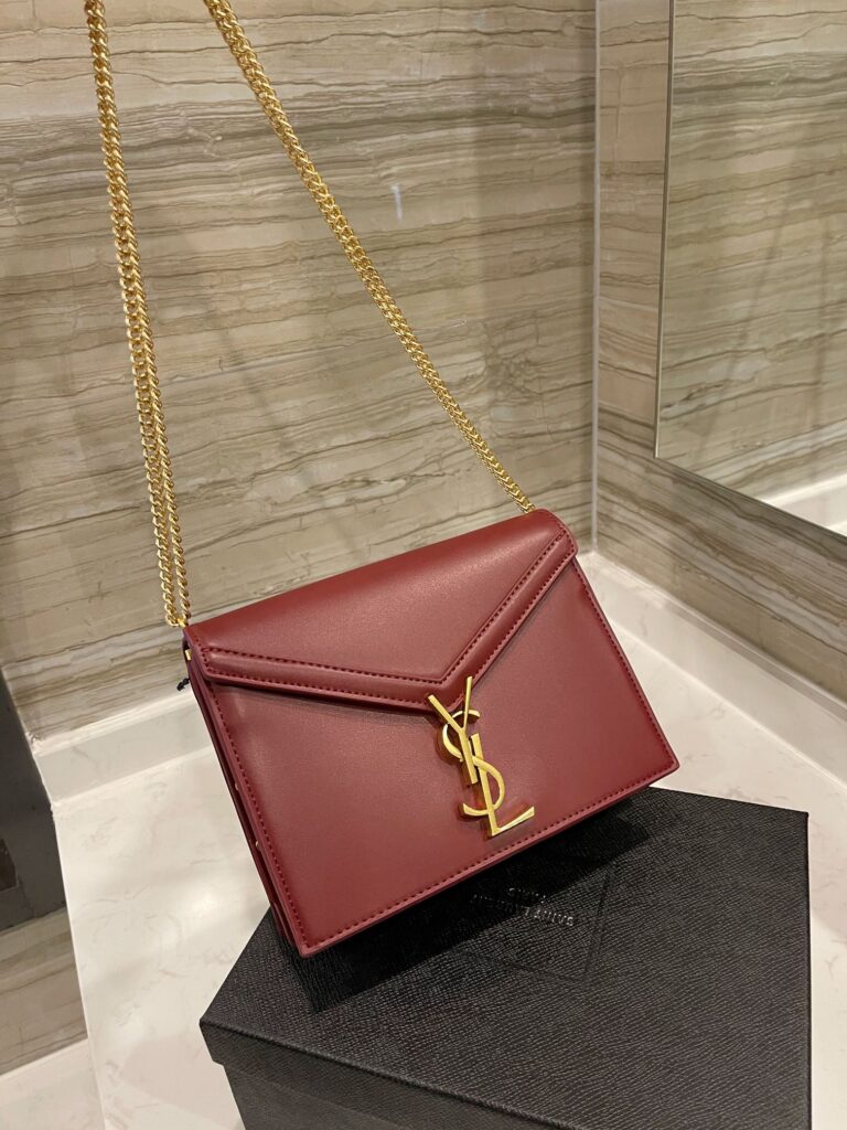 Saint Laurent Cassandra Chain Crossbody Bag Wine Red 582334Bowaw6476 - Image 5