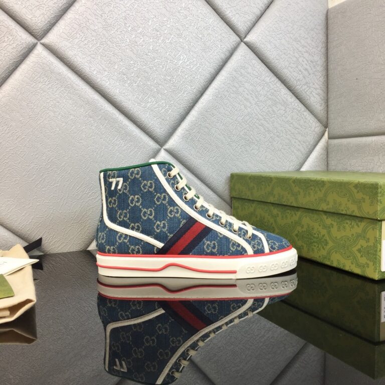 Gucci Tennis 1977 High Top Sneaker Dark Blue 625807 2Kq90 4464 - Image 4