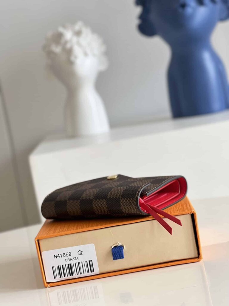 Louis Vuitton Victorine Wallet Damier Canvas 12Cm Red N41659 - Image 4