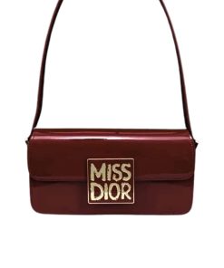Dior Miss Dior Flap Bag Patent Calfskin Red Wine 22Cm
