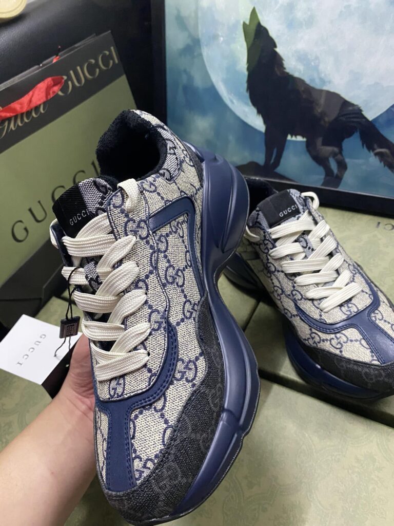 Gucci Women'S Gg Rhyton Sneaker Beige And Blue 692909 Uiq20 1060 - Image 4