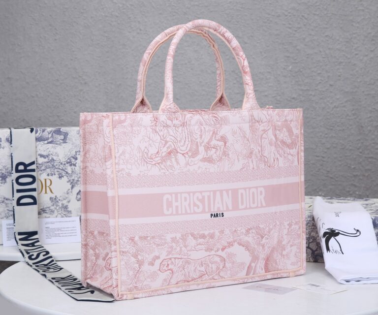 Dior Personalized Large Tote Toile De Jouy Embroidery Pink 42Cm - Image 3