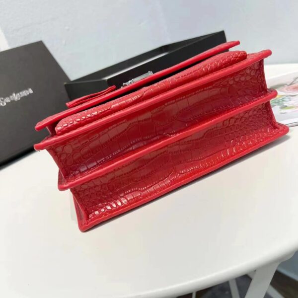 Saint Laurent Sunset Embossed Leather Bag Red - Image 2