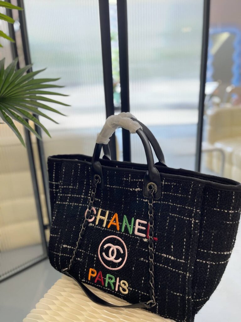 Chanel Large Shopping Bag Black 35Cm A66941 B09275 Nk815 - Image 6