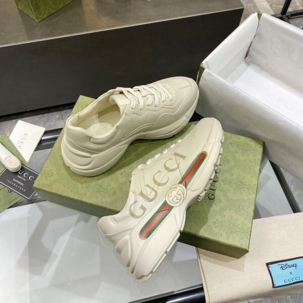Gucci Women'S Rhyton Gucci Logo Leather Sneaker 528892 Drw00 9522 - Image 9