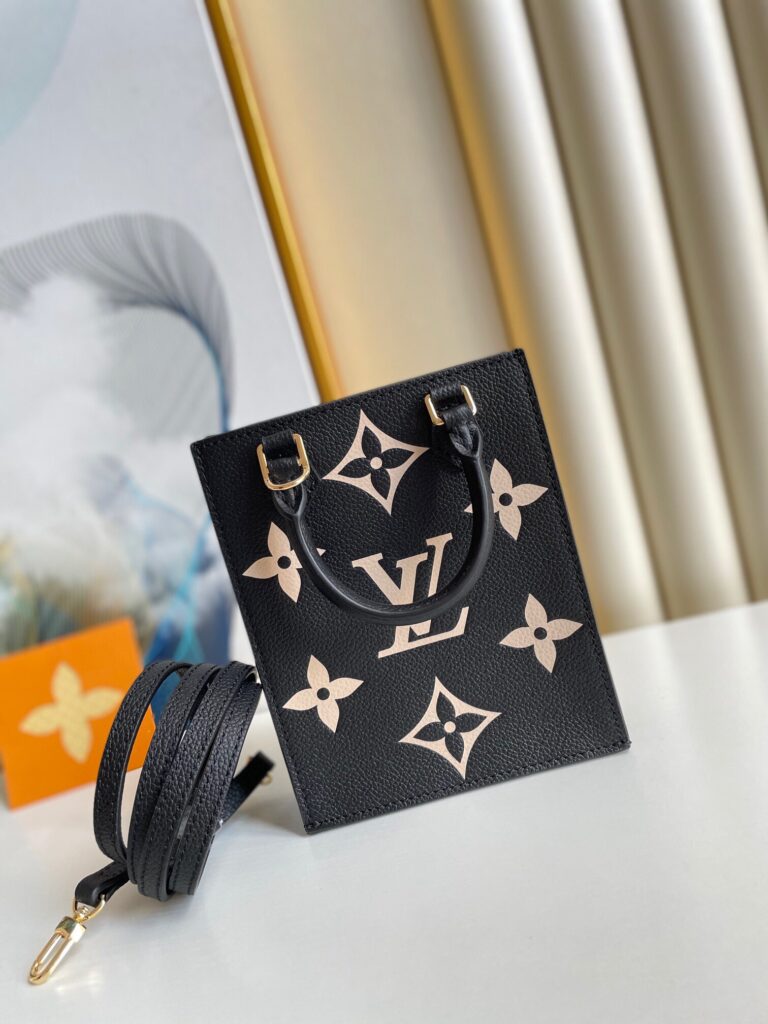 Louis Vuitton Petit Sac Plat 17Cm Black And Beige M57937 - Image 5