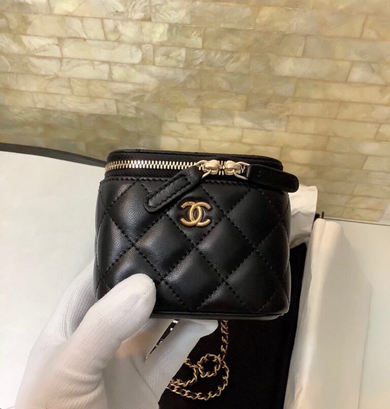 Chanel Small Vanity With Chain Black Ap1447 - Image 4