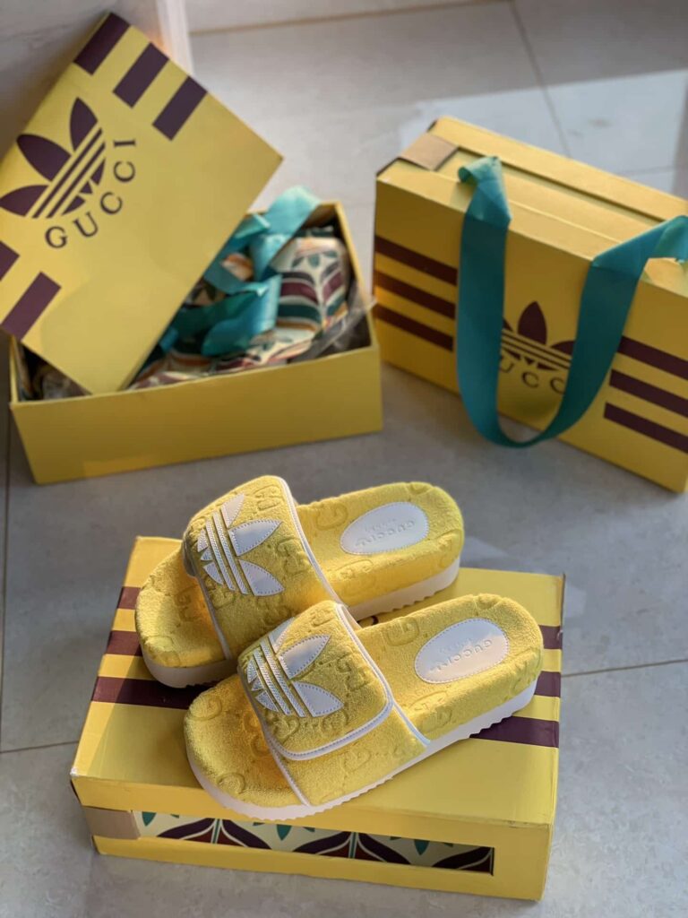 Gucci X Adidas Women'S Gg Platform Sandal Yellow 702398 Uu010 7171 - Image 9