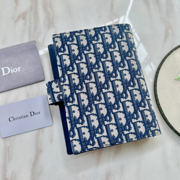 Dior Oblique Jacquard Wallet Blue 19Cm - Image 3