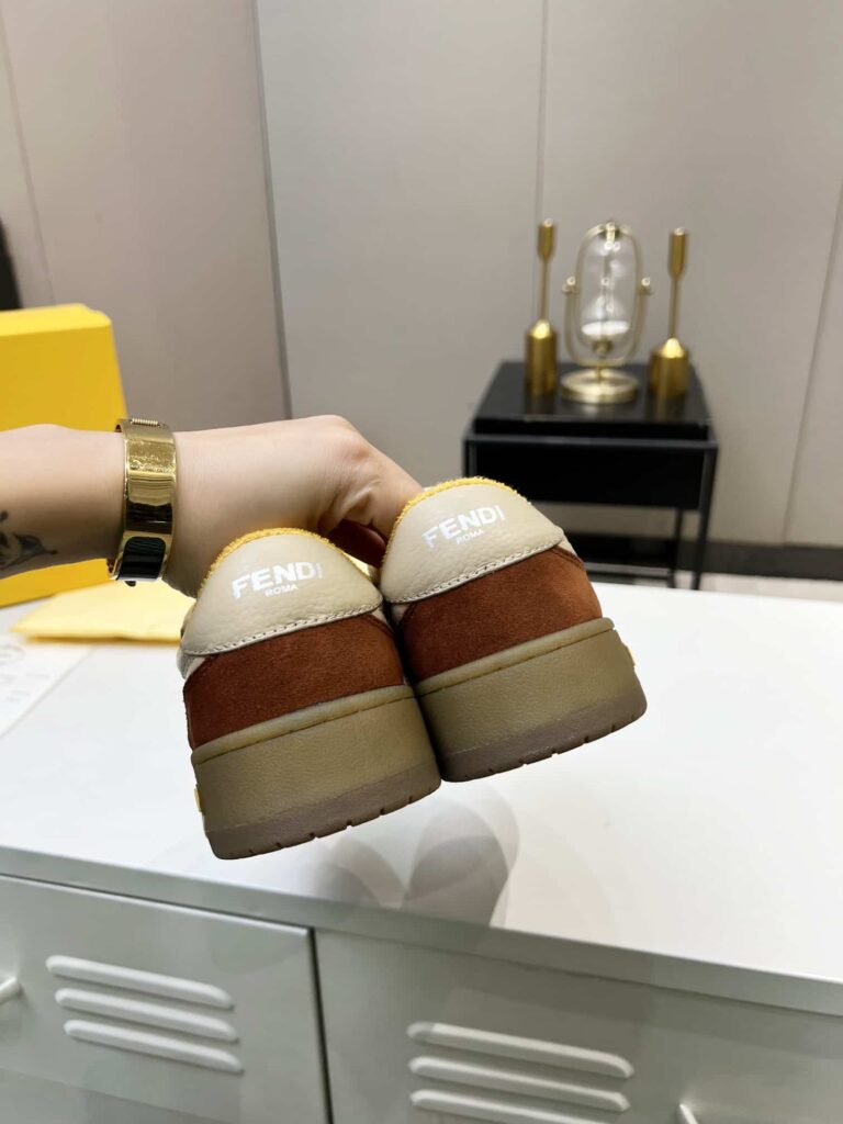 Fendi Match Suede Low-Tops Beige 8E8252Ahh2F1Fhu - Image 4