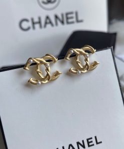 Chanel Cc Gold Earrings