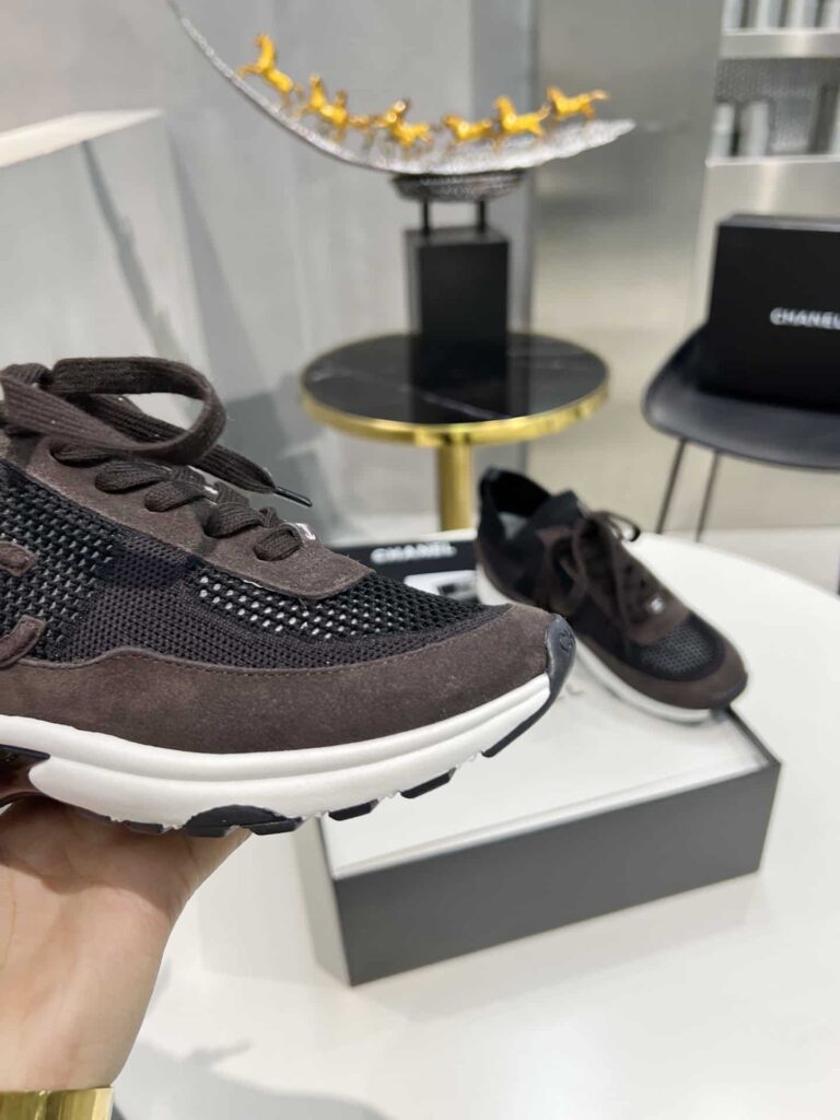 Chanel Low Top Trainer Sneakers Brown G38750 - Image 8