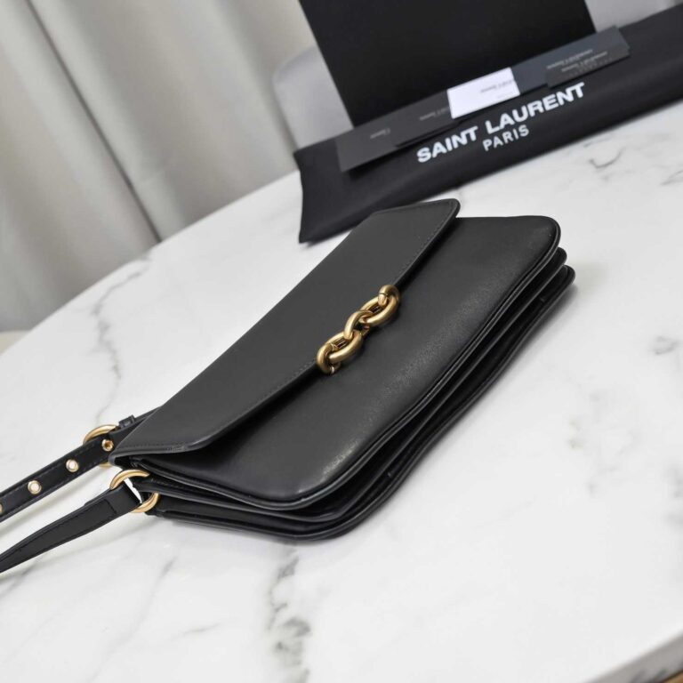 Saint Laurent Le Maillon Satchel In Smooth Leather Black 6497952R20W1000 - Image 3