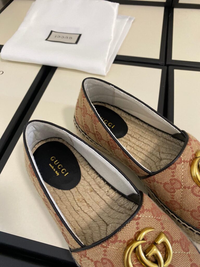 Gucci Women'S Matelassé Canvas Espadrille Beige 621239 Kqwm0 9765 - Image 5