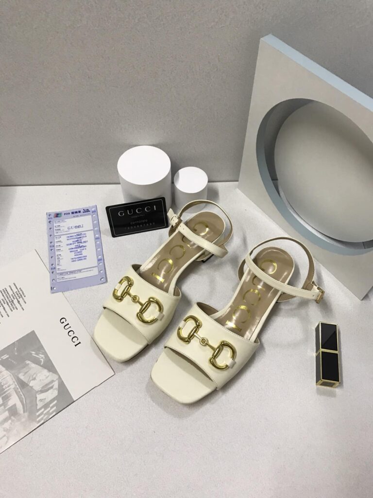 Gucci Women'S Sandal With Horsebit White 655413 Bko00 9022 - Image 6