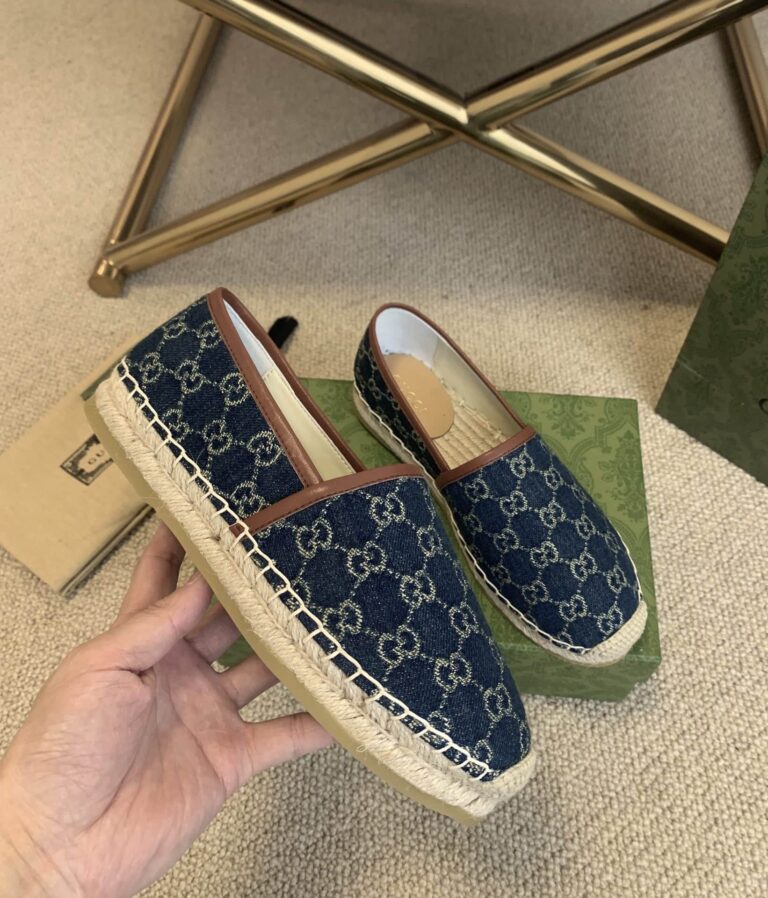 Gucci Women'S Jacquard Espadrille Dark Blue 580877 2Kq50 4462 - Image 8