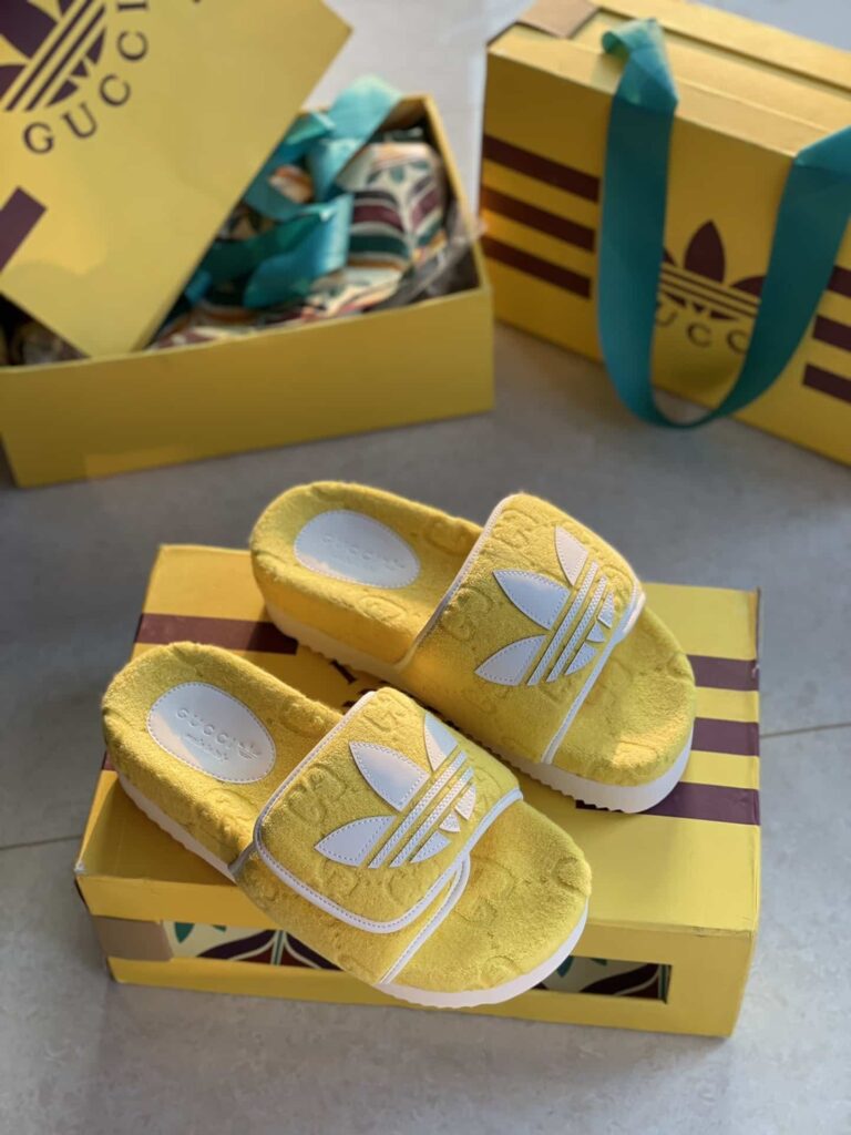 Gucci X Adidas Women'S Gg Platform Sandal Yellow 702398 Uu010 7171 - Image 8