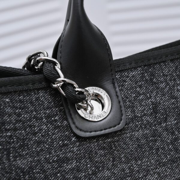 Chanel Large Tote Sliver Tone Metal Black Tote 38Cm A66941B06387 - Image 6