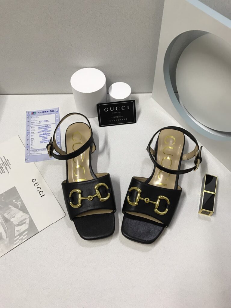 Gucci Women's Sandal With Horsebit Black 655413 Bko00 1000 - Image 6