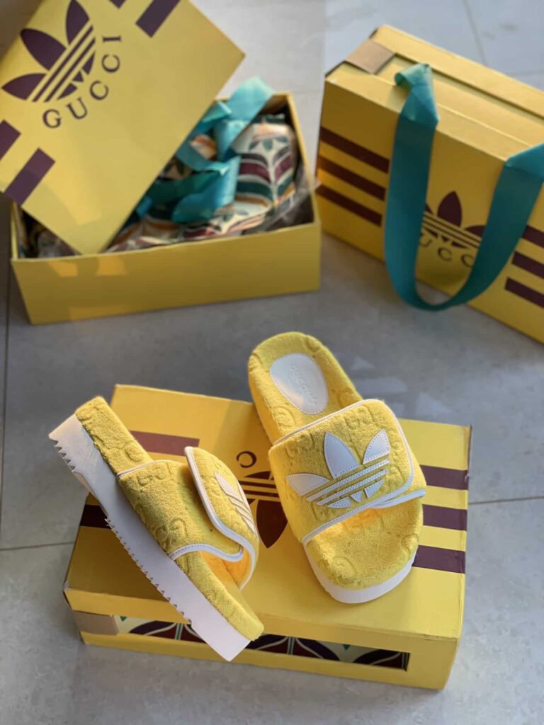 Gucci X Adidas Women'S Gg Platform Sandal Yellow 702398 Uu010 7171 - Image 7