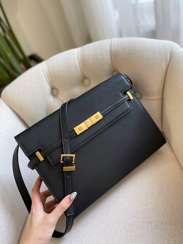 Saint Laurent Manhattan Shoulder Bag In Box Saint Laurent Black Gold 29Cm 5792710Sx0W1000 - Image 7