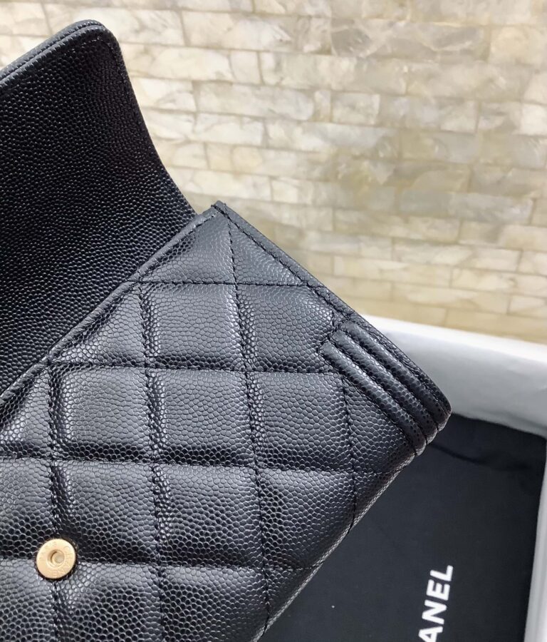 Chanel Boy Long Flap Black Gold Wallet A80286 Y07659 94305 - Image 6