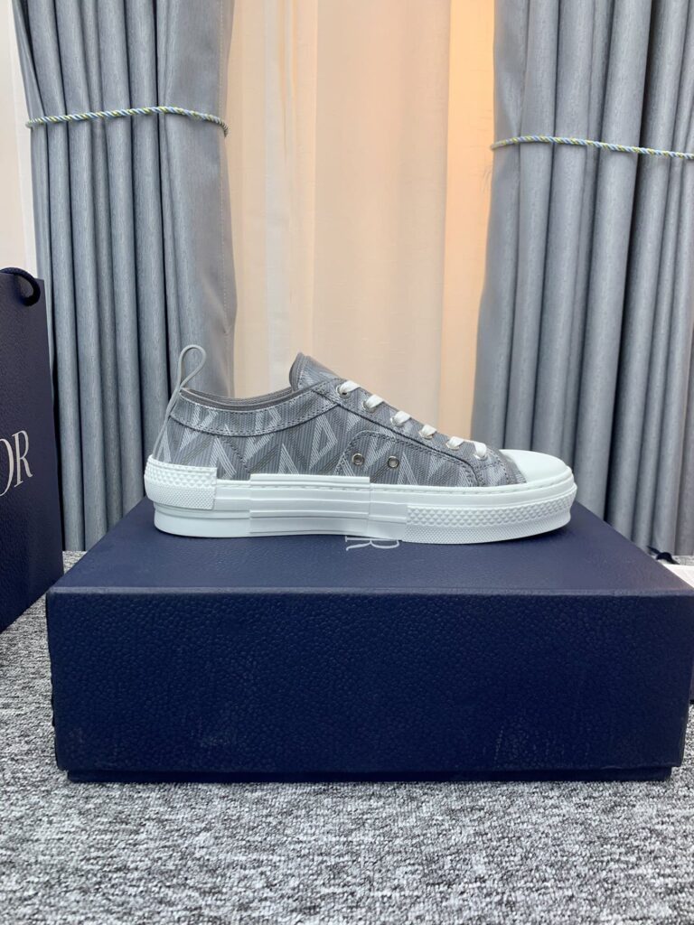Dior B32 Low Top Sneaker Gray Cd Diamond Canvas - Image 3