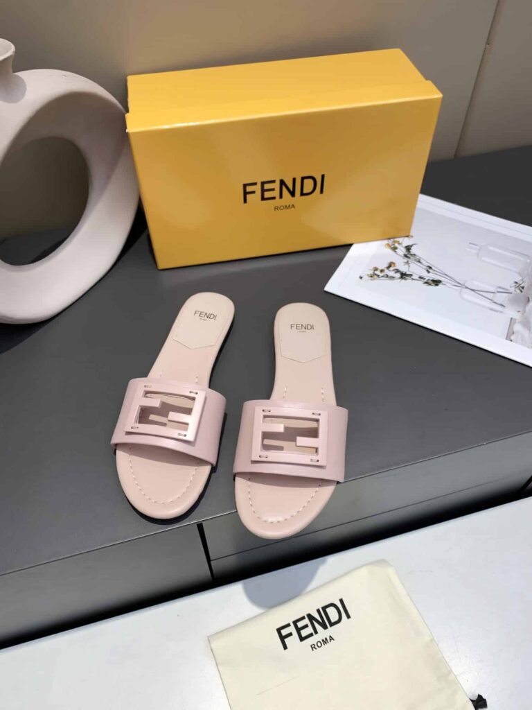 Fendi Signature Leather Sandals Slide Pink 8R8136Ae7Tf1Fgd - Image 4