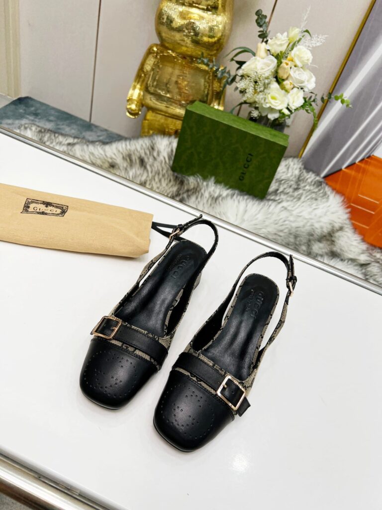 Gucci Women'S Mid Heel Slingback Black - Image 4