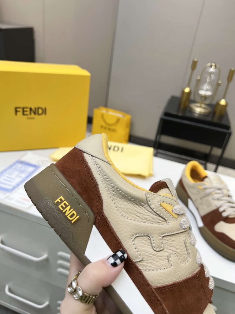 Fendi Match Suede Low-Tops Beige 8E8252Ahh2F1Fhu - Image 5