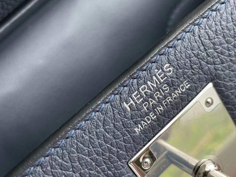 Hermes Hac A Dos Togo Backpack Palladium Hardware Navy Blue 29Cm - Image 9