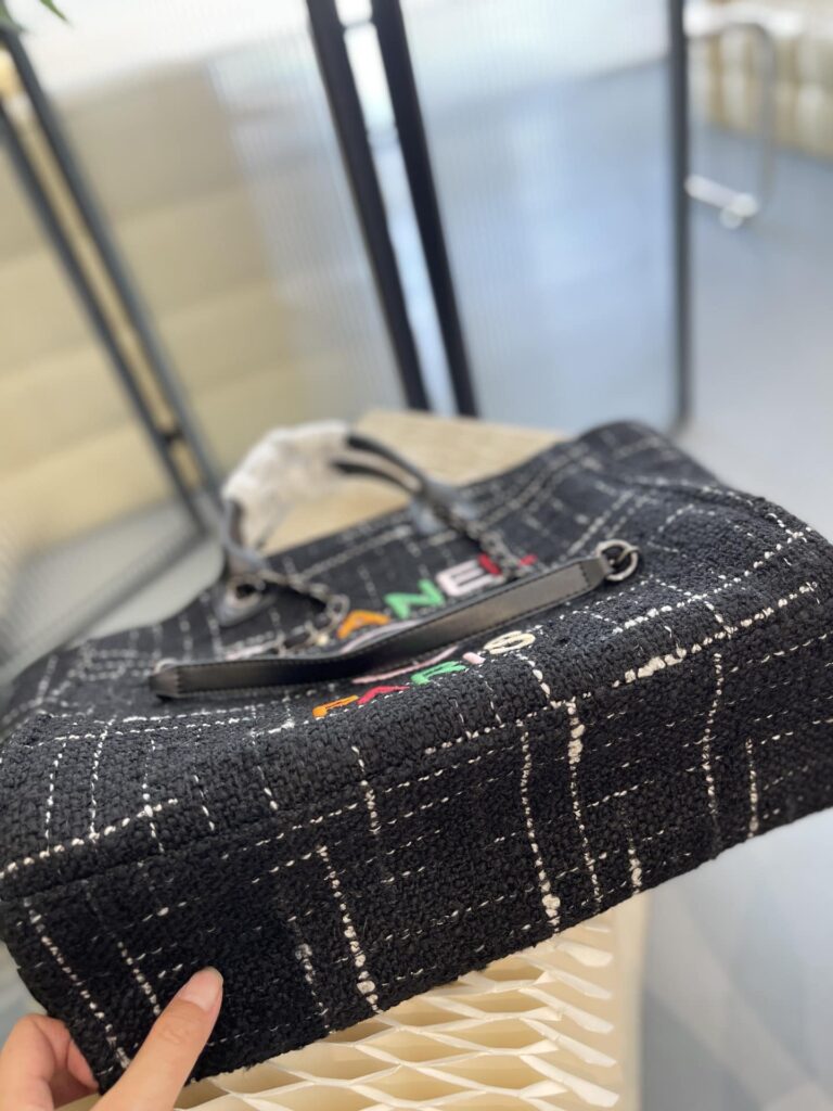 Chanel Large Shopping Bag Black 35Cm A66941 B09275 Nk815 - Image 5